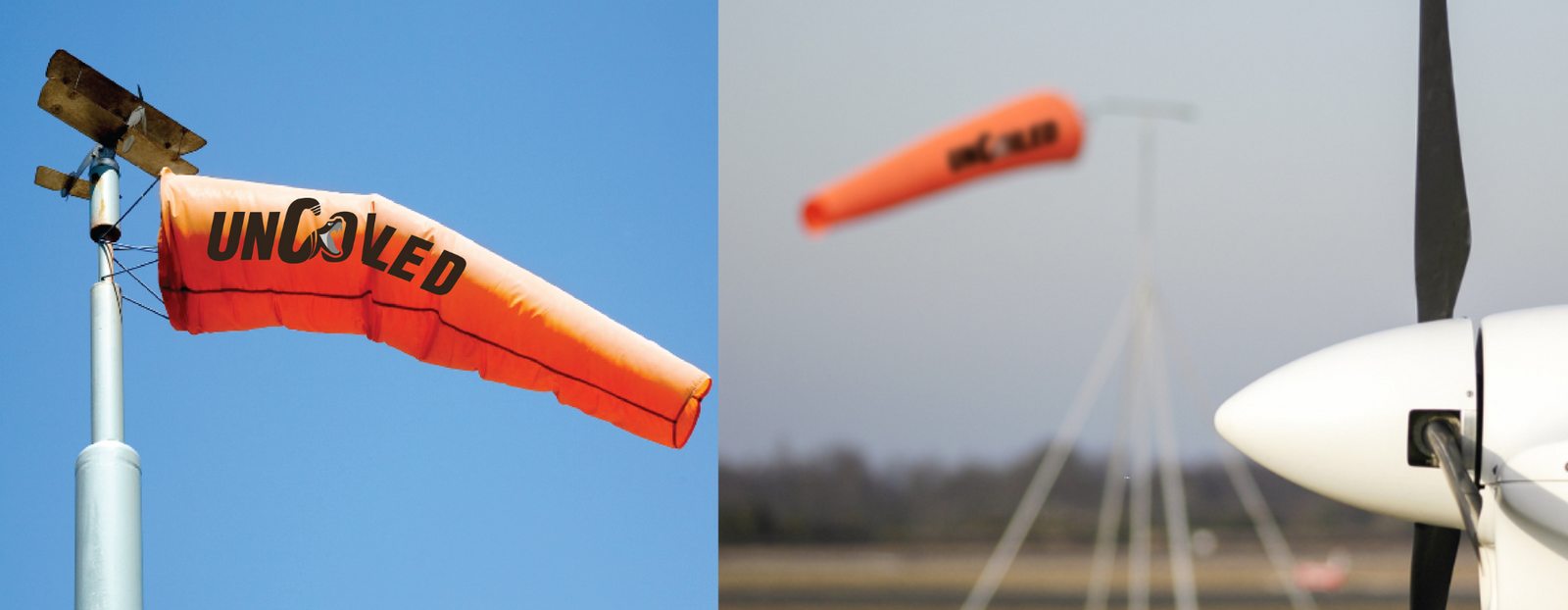 Custom printed windsock for aviation, airports, landing strips, hangars and heli ports
