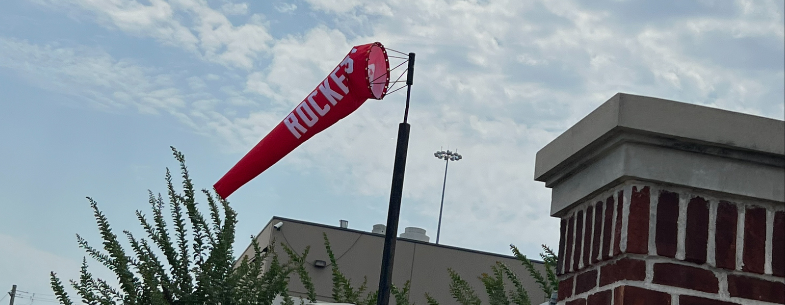 custom printed Houston windsock installed on pole