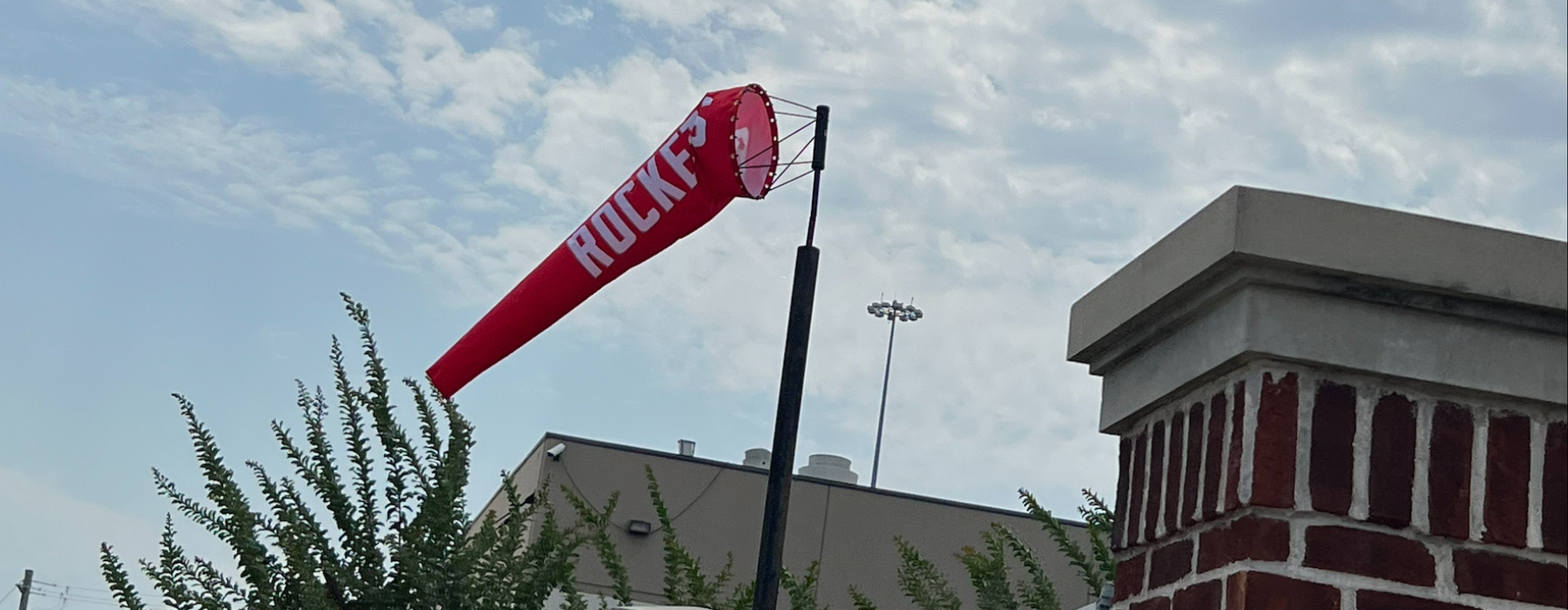 custom printed Houston windsock installed on pole
