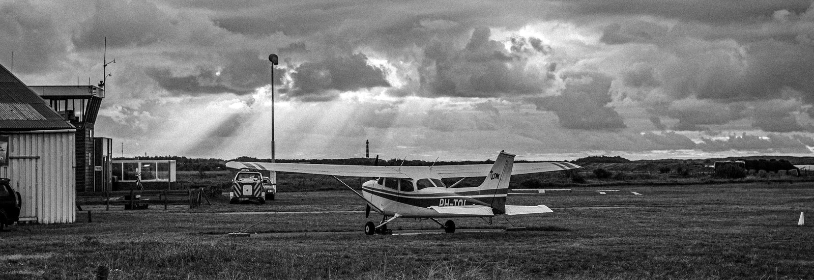 Airstrip with windsock