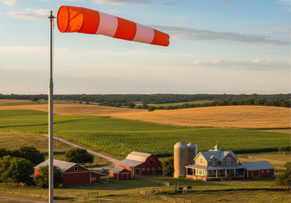 windsock on a farm in texas