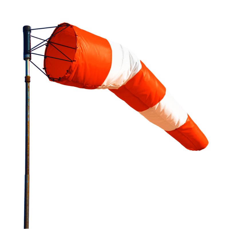 Orange and white heavy duty airport windsocks 