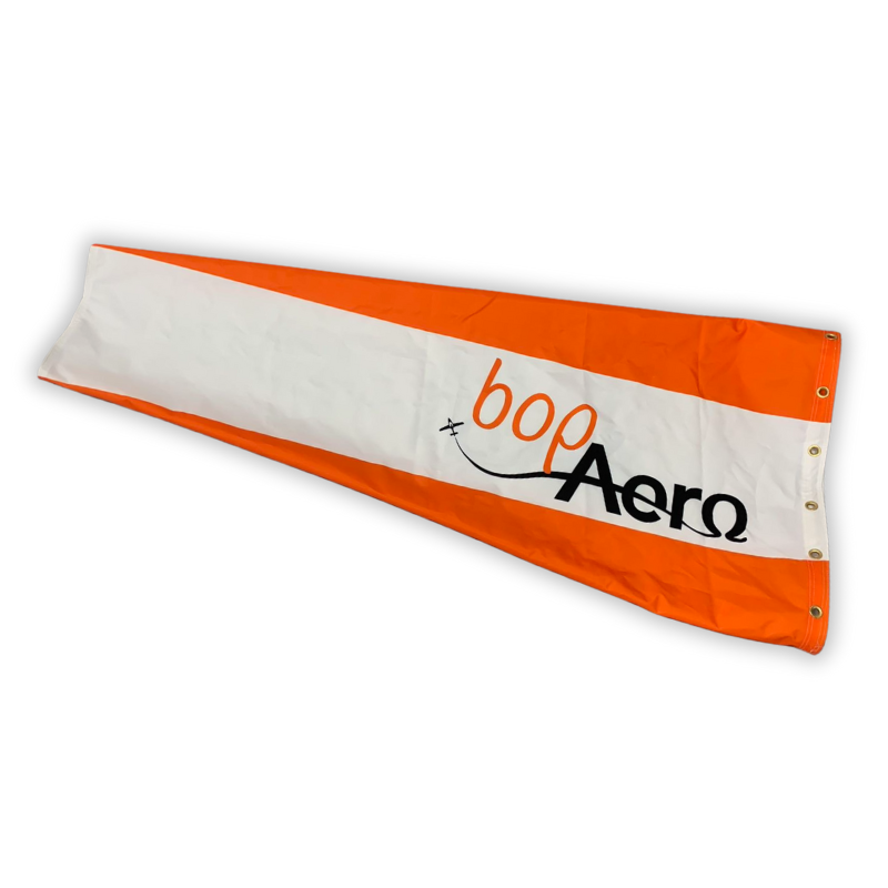 Custom printed airport windsock for air strip and private hangar and airpark. Aviation windsock that is water proof, full custom printed, UV fade resistant and anti-static
