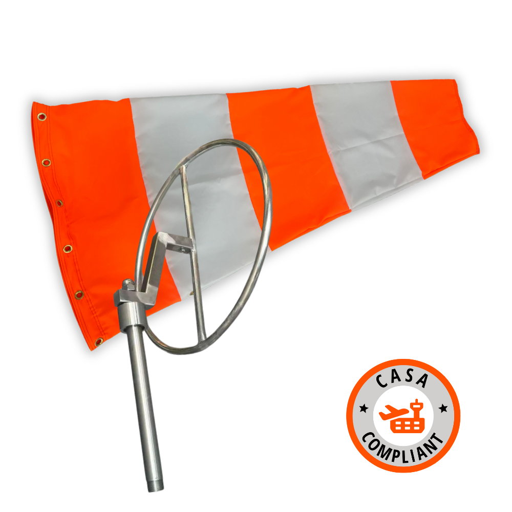 CASA compliant airport windsock kit with stainless steel frame for Australian airports