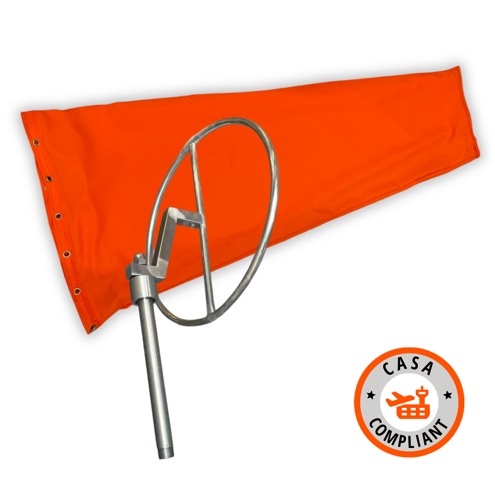 CASA compliant airport windsock kit with stainless steel frame for Australian airports