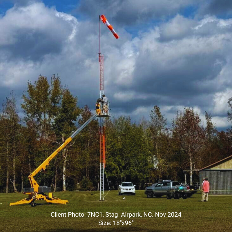 Regional airport windsocks for aviation use at airports, runways, air strip, heli pads and industrial and agricultural applications. 