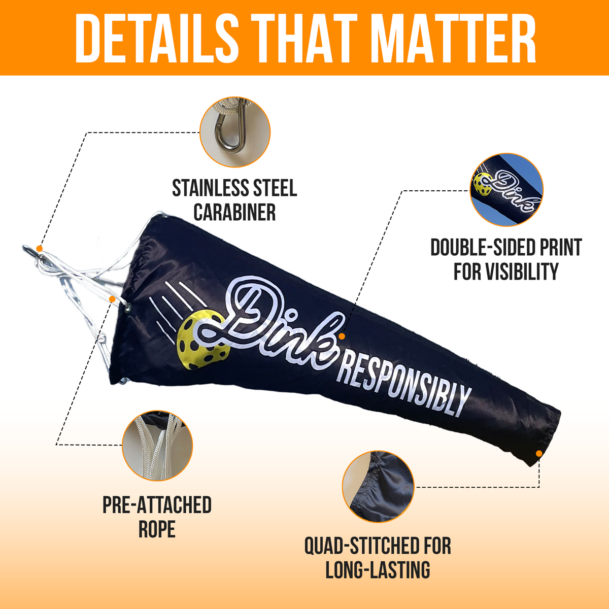 Features and benefits of pickle ball windsocks 