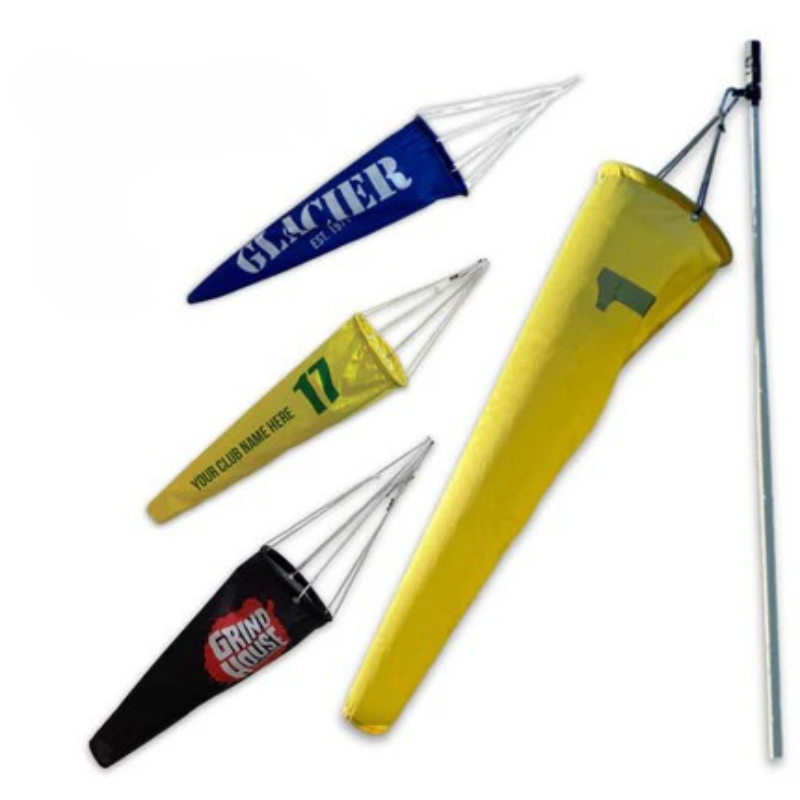 golf pin windsock flags- custom and stock printed