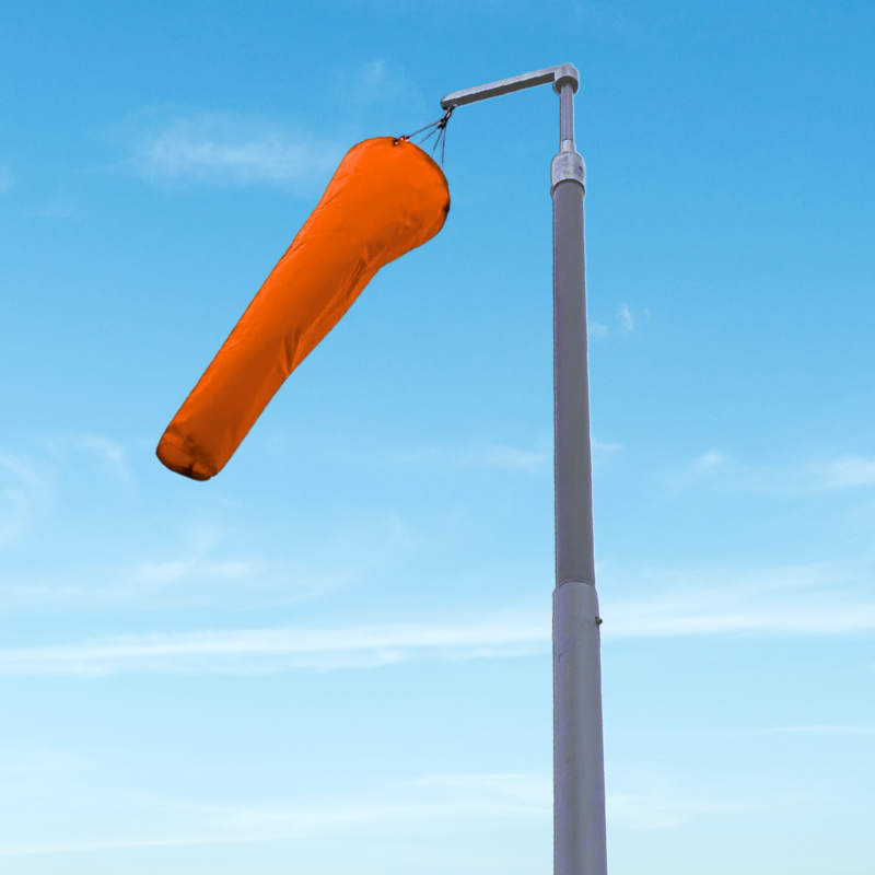 Hanging windsock with stainless steel bridle harness- made of heavy duty hi-vis polyester