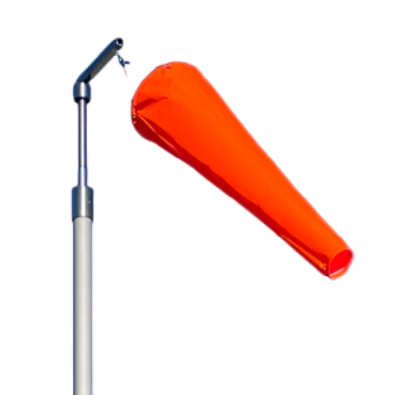 heavy duty hanging windsock -hi vis orange fluorescent with stainless steel bridle harness