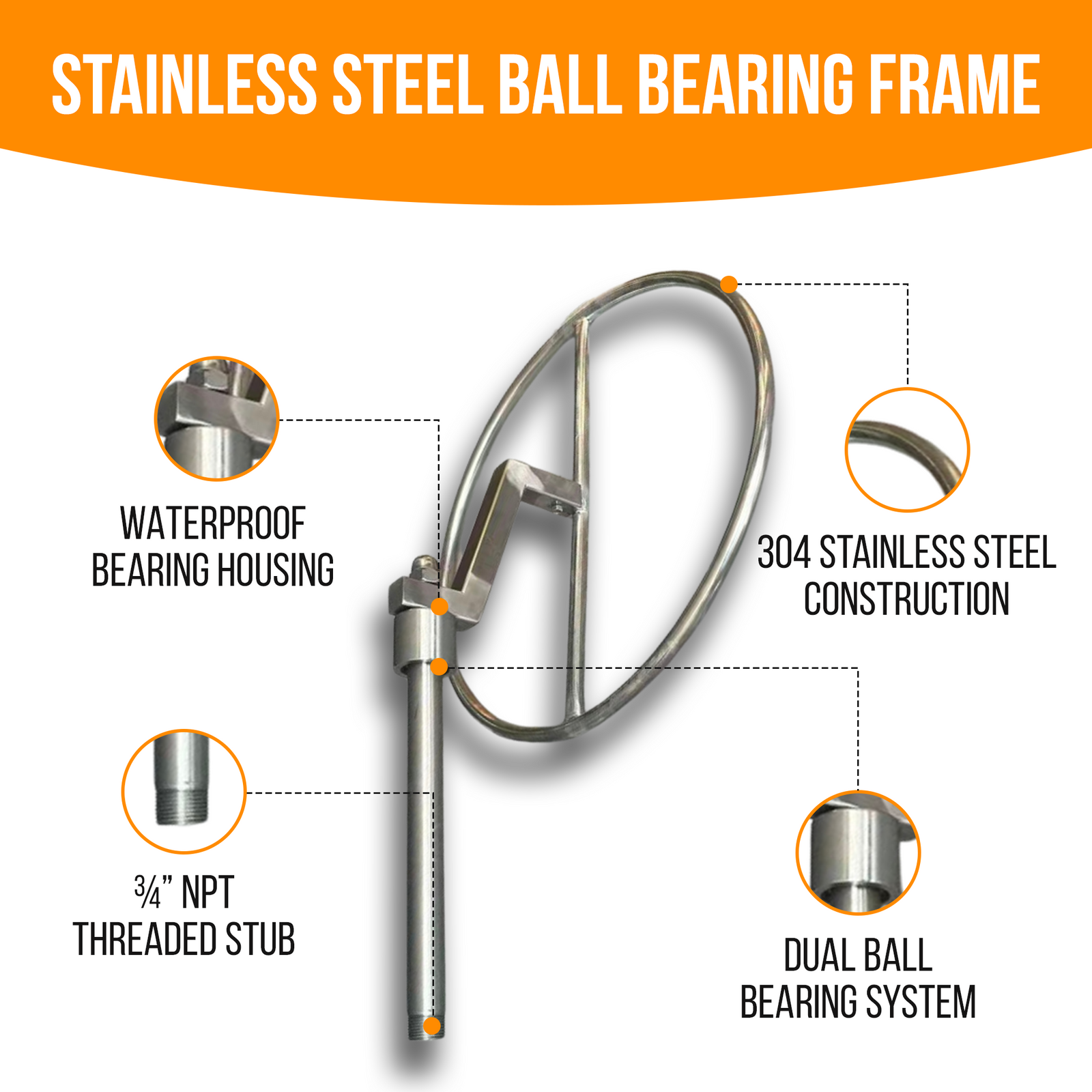 heavy duty rust proof stainless steel windsock frame infographic 