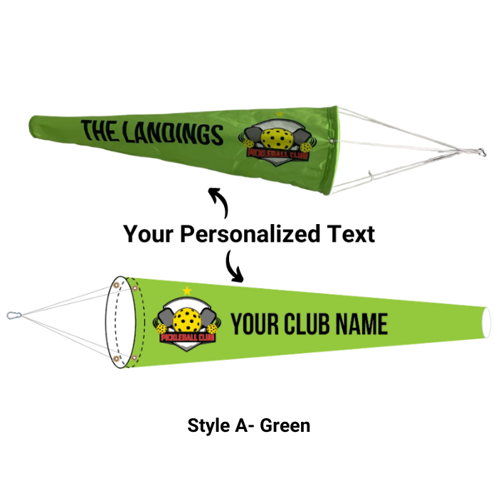 Personalized custom pickleball windsock flag 