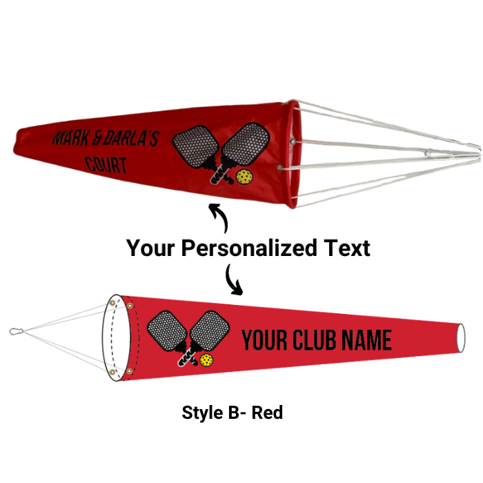 Personalized custom pickleball windsock flag 