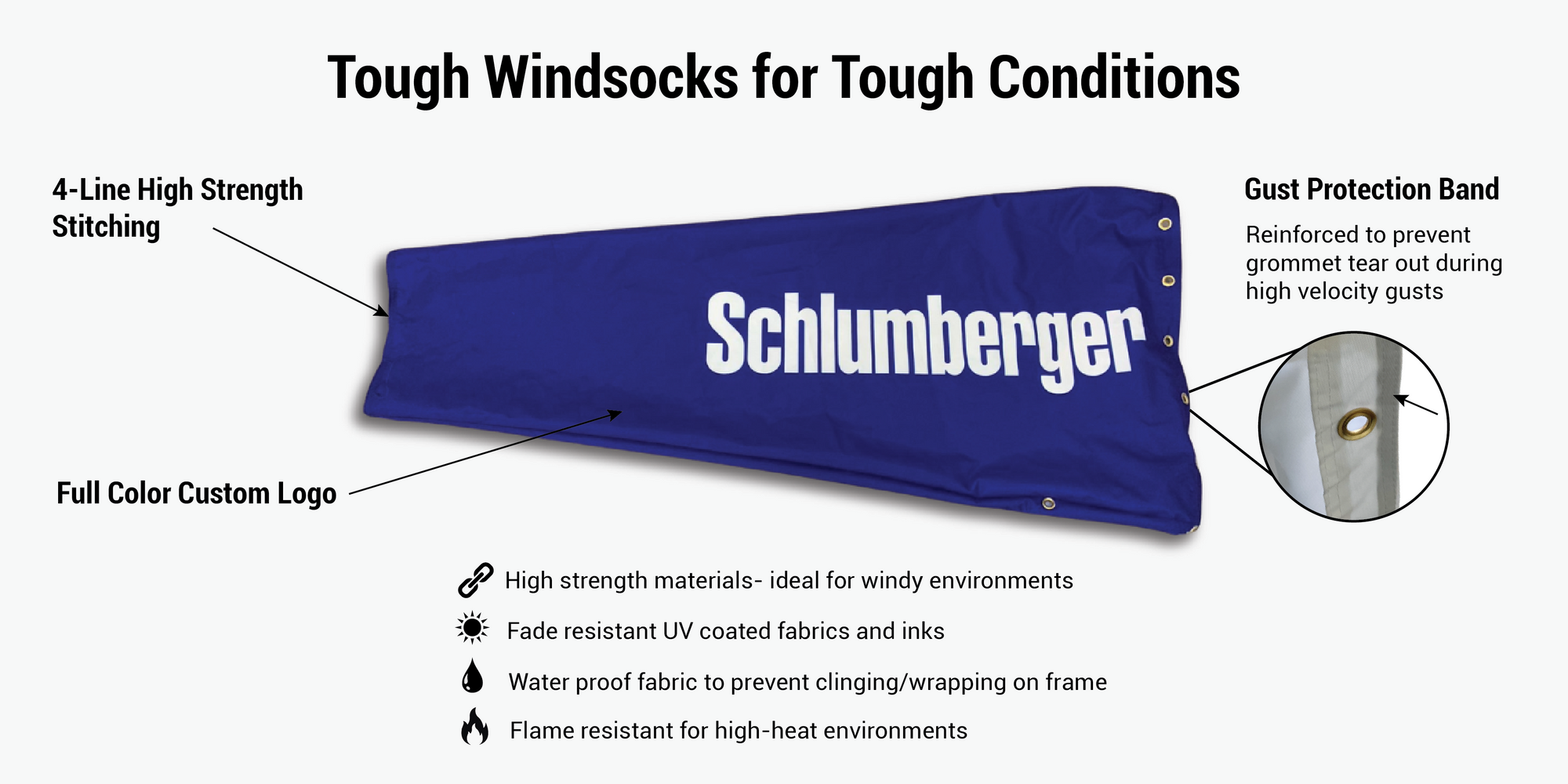 schlumberger oilfield custom printed windsocks