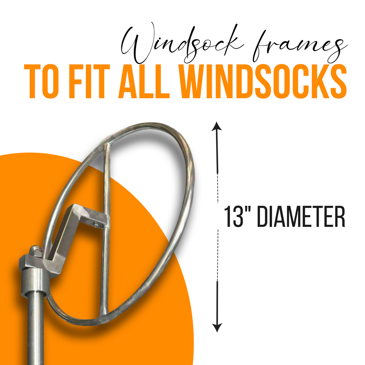 13" diameter stainless steel windsock frame 