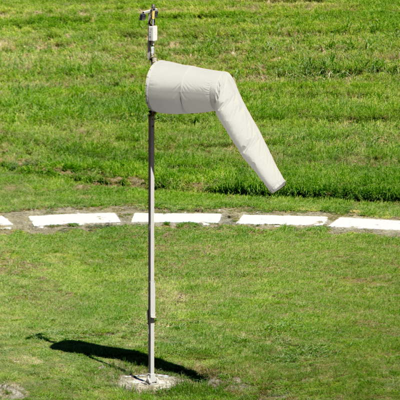 White windsock at airport- heavy duty reinforced UV rated windsocks