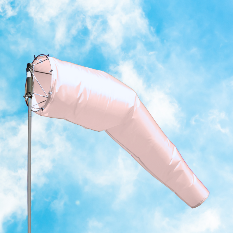 white windsock for airports and aviation