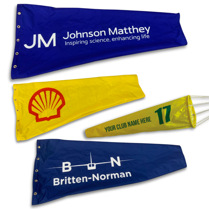 custom printed windsocks for the UK and Great Britain. Custom printed oil and gas windsocks, aviation windsocks and industrial windsocks 
