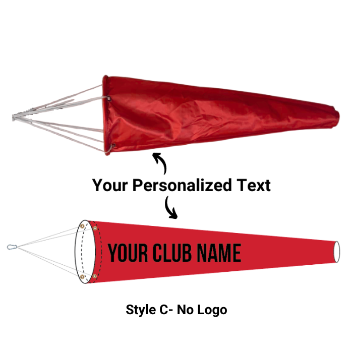 Personalized custom tennis court windsock for sports and country clubs. High strength and lightweight for responsive performance