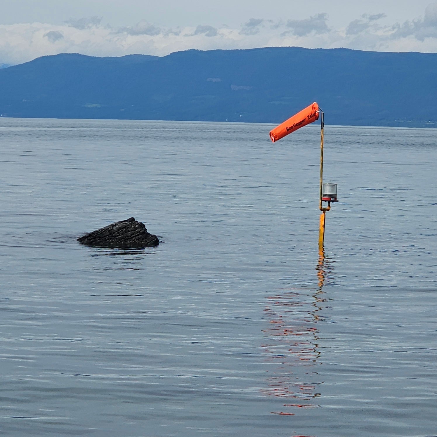 Custom printed marine windsock in use in seattle